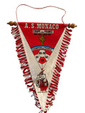 Fanion officiel de foot -A.S. Monaco Vintage – Champion de France 1988 – Mascotte Éléphant- Collector