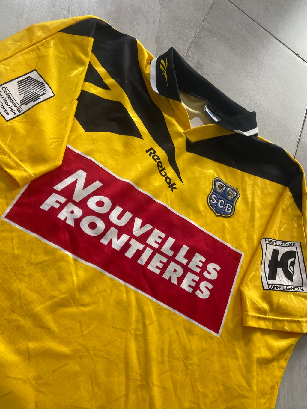 Maillot de foot REEBOK du SC BASTIA (préparé N.20 Lilian NALIS) saison 1999-2000