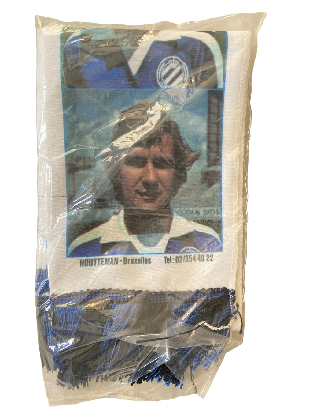 Écharpe de foot Vintage Club Brugge K.V. - Années 80 - Édition "Gallery" (neuve sous blister-Deadstock)