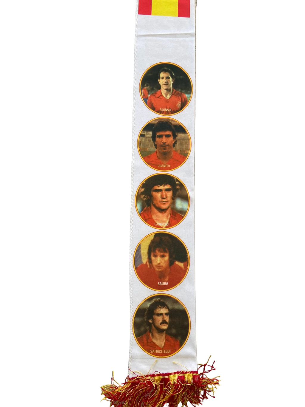 Écharpe de foot -Equipe nationale d’Espagne - Photos joueurs- Coupe du Monde 1982- vintage COLLECTOR
