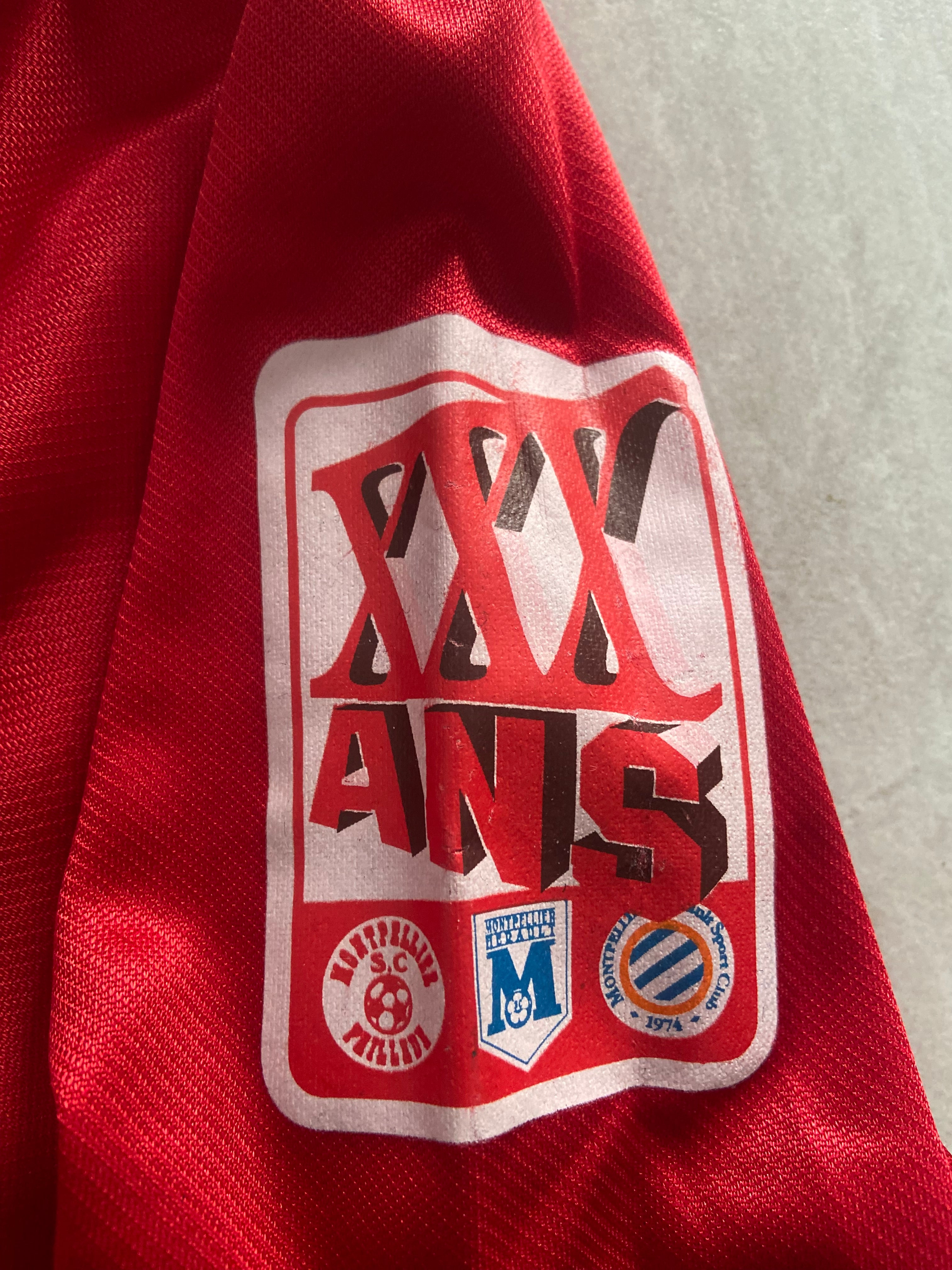 Maillot de foot NIKE de l’équipe de MONTPELLIER MHSC (porté N.3 BERTRAND) 30ans du club saison 2003-04