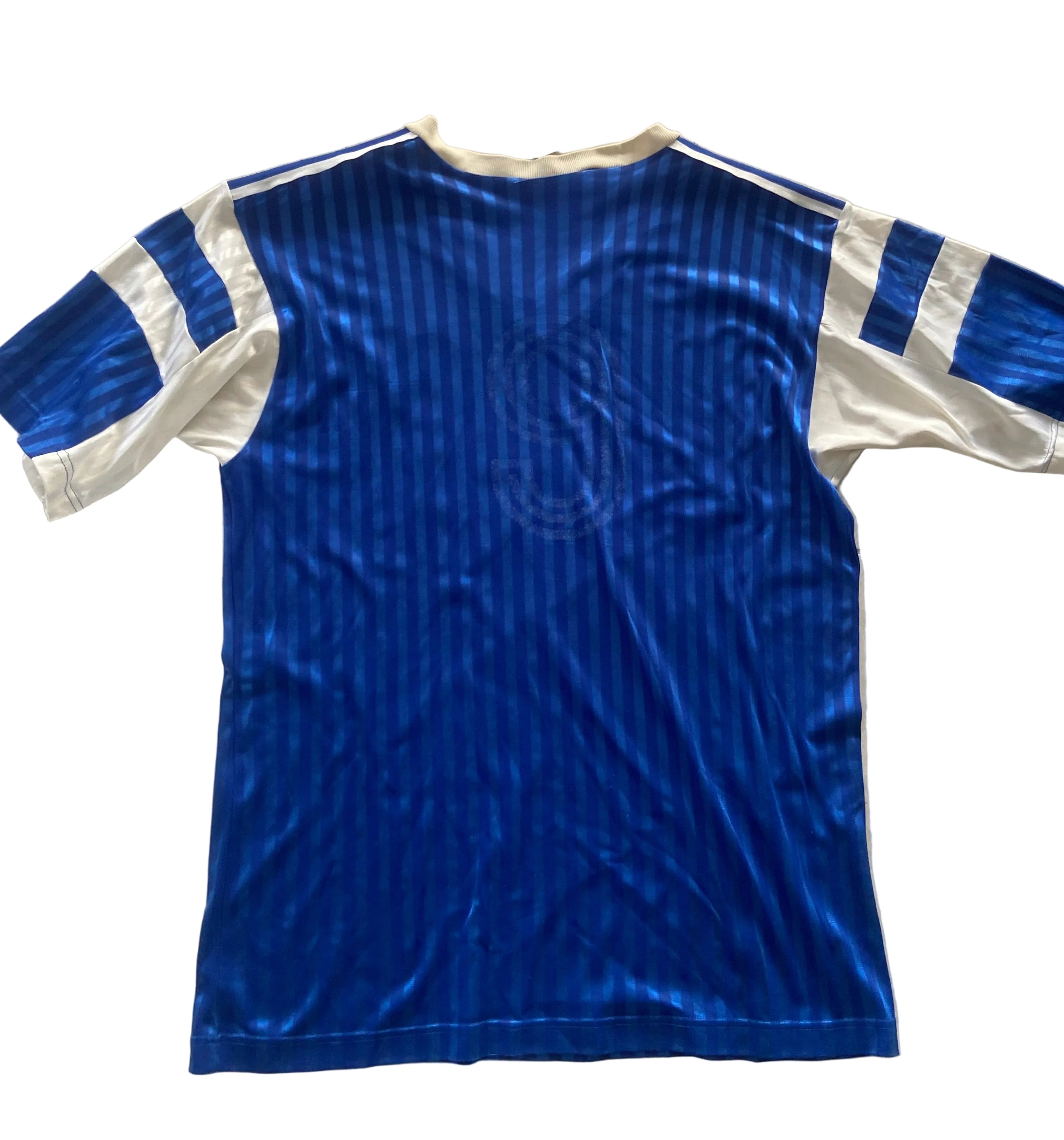 Maillot de foot ADIDAS échauffement training de MONTPELLIER MHSC (porté N.9 XUEREB) saison 1989-90