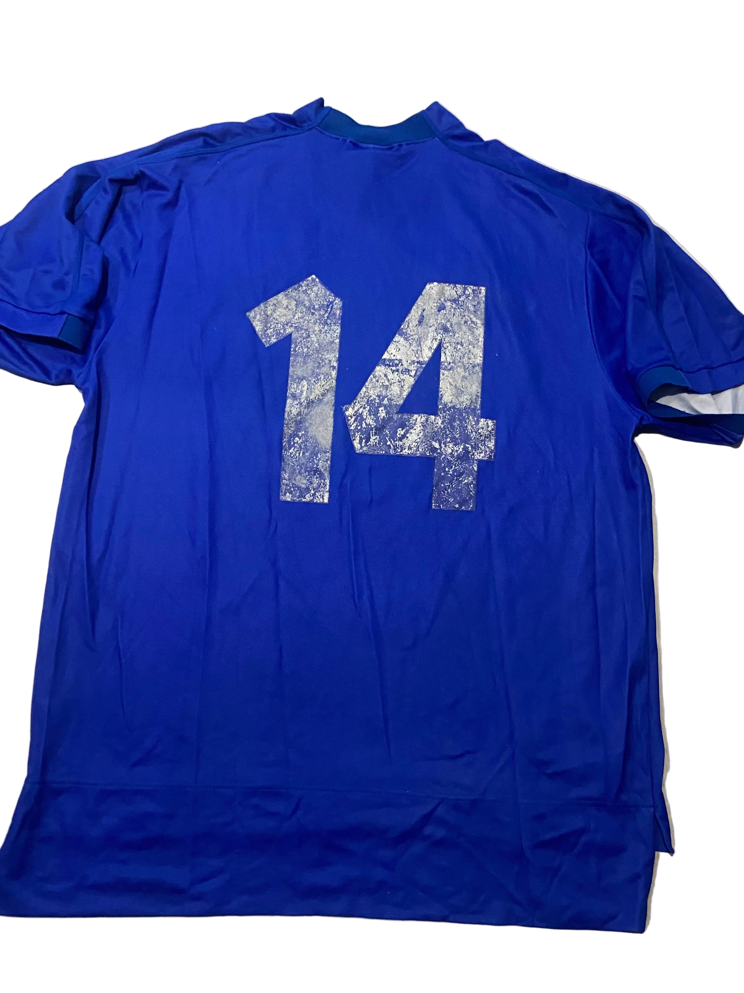 Maillot de foot de l’Italie (porté N.14 CONTE) match qualification EURO 2000 (certificat d’authenticité fourni)