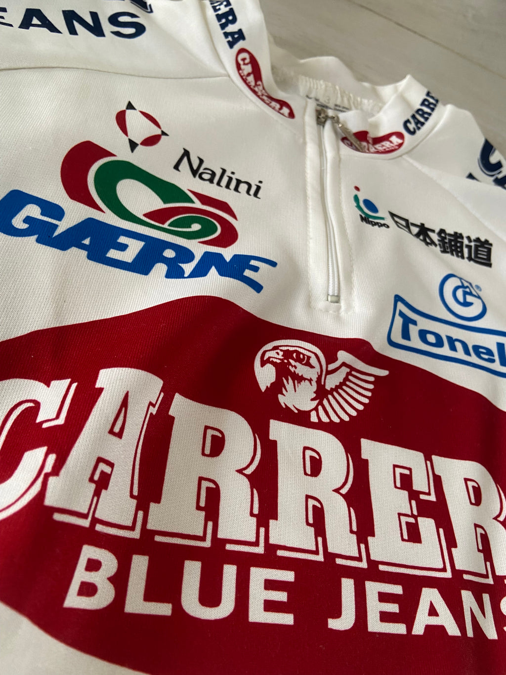 Maillot de cyclisme NALINI de l’équipe CARRERA Blue Jeans (PANTANI) année 1996-97