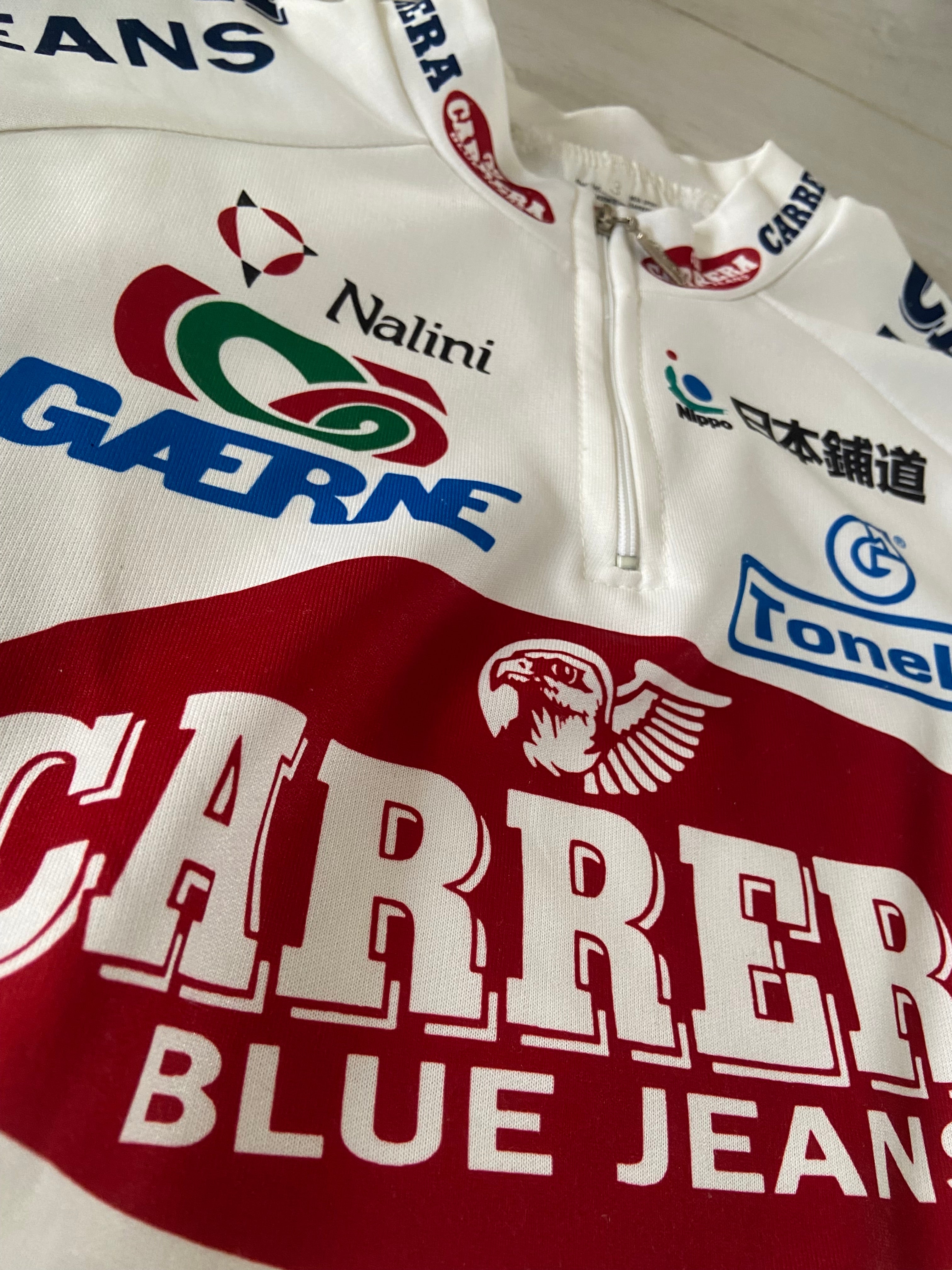 Maillot de cyclisme NALINI de l’équipe CARRERA Blue Jeans (PANTANI) année 1996-97