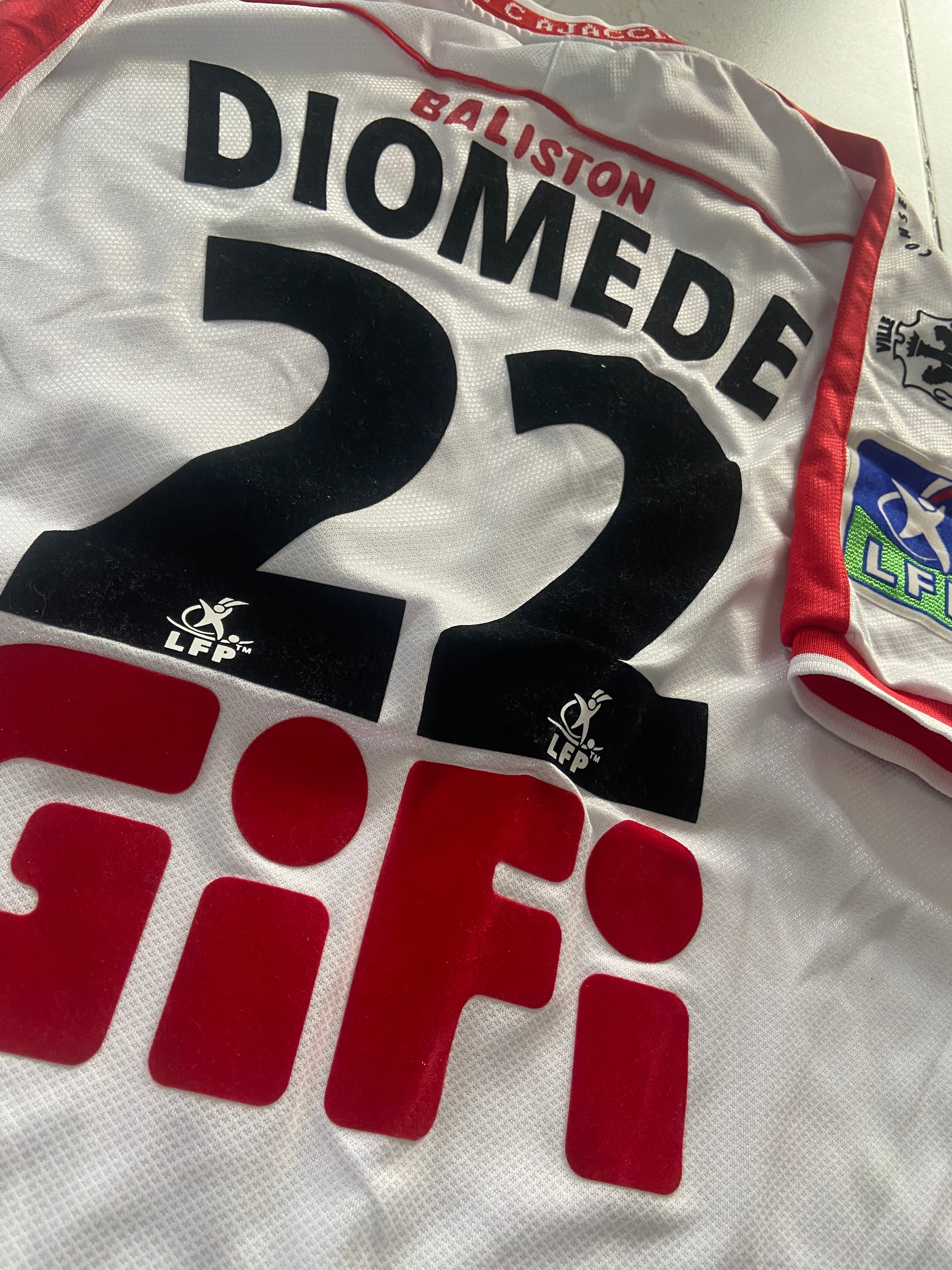 Maillot de foot BALISTON de l’AC AJACCIO (porté N.22 DIOMEDE) saison 2003-04