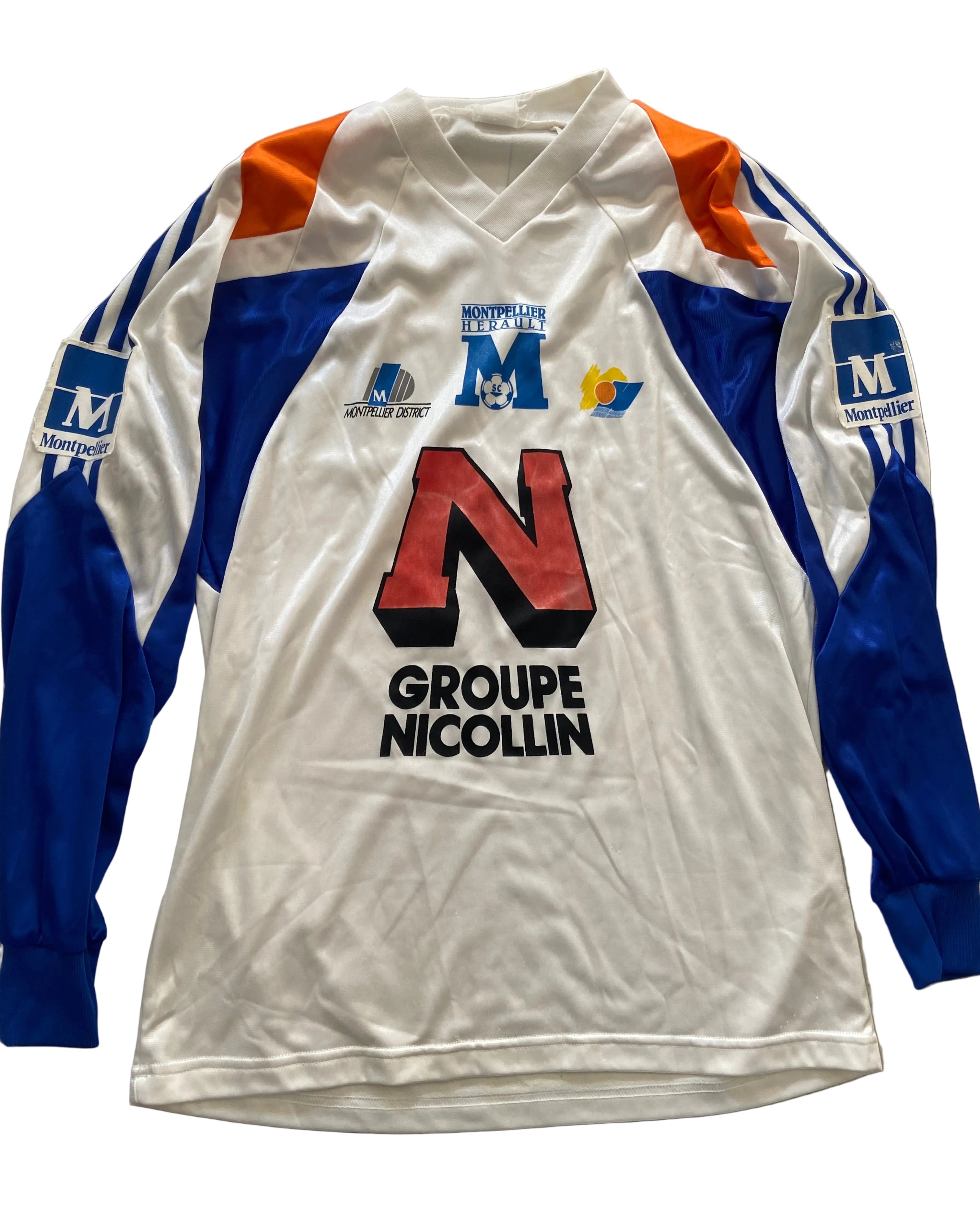 Maillot de foot ADIDAS de l’équipe de MONTPELLIER MHSC (stock pro) saison 1993-94 (extérieur)