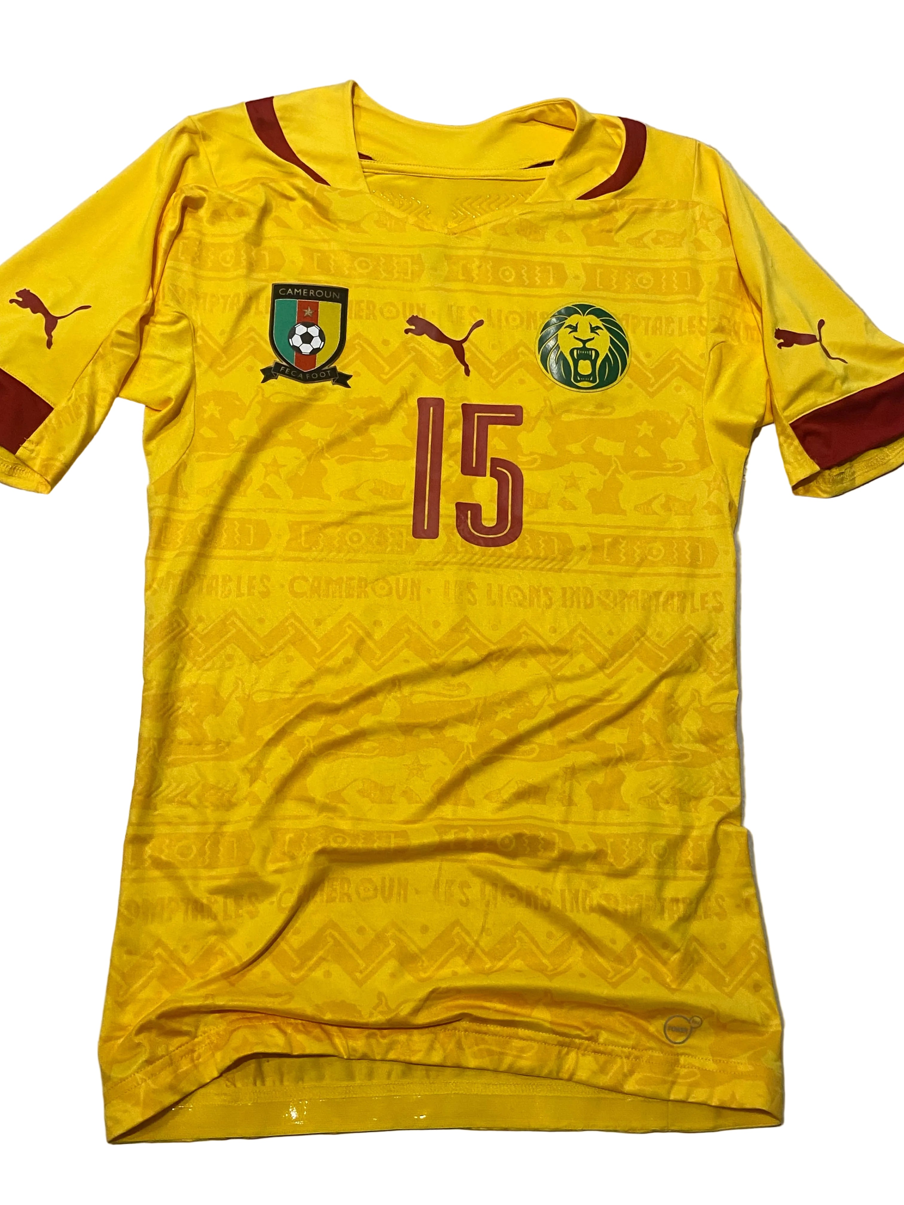 Maillot de foot du Cameroun (porté N.15 WEBO) match qualification Coupe du monde 2014