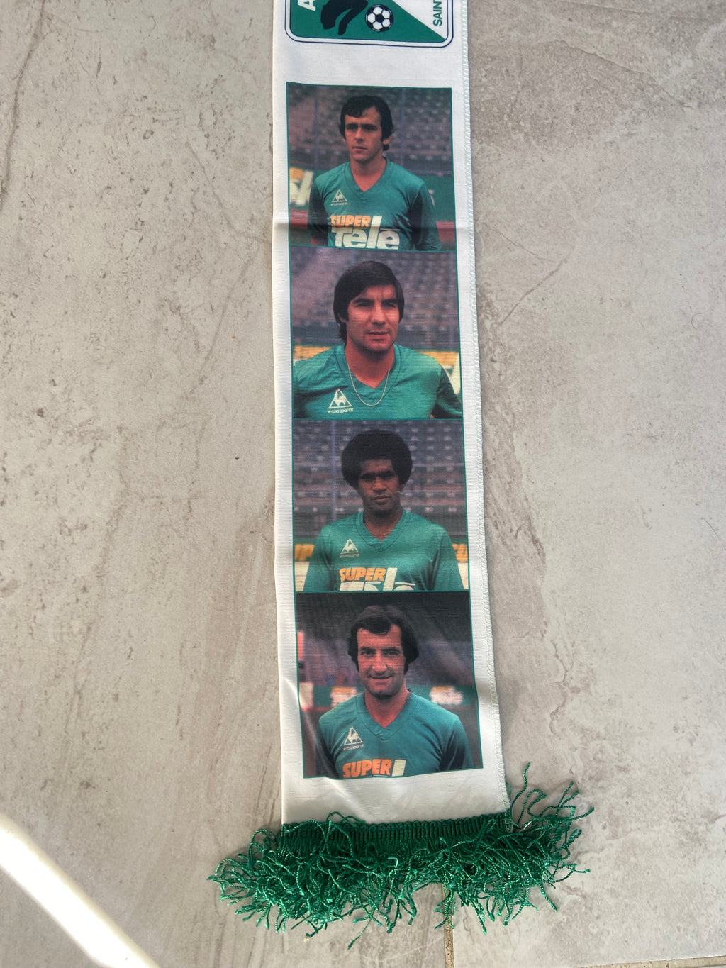 Echarpe de foot Vintage AS Saint-Étienne - ASSE - Années 80 - La Panthère Noire (Neuve Deadstock)