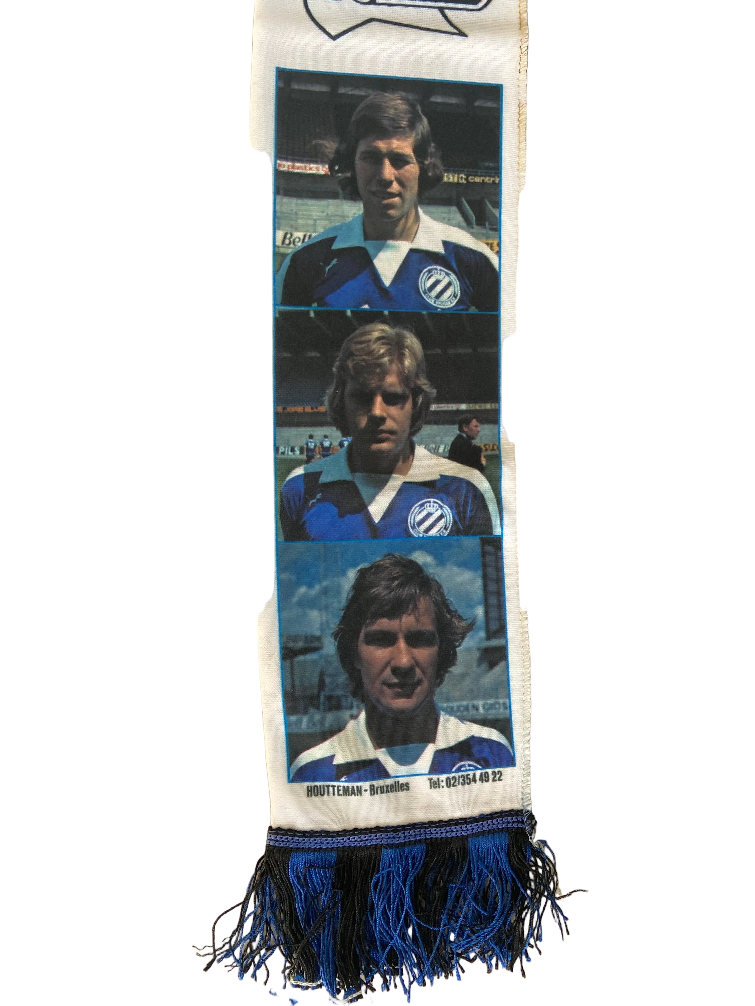 Écharpe de foot Vintage Club Brugge K.V. - Années 80 - Édition "Gallery" (neuve sous blister-Deadstock)