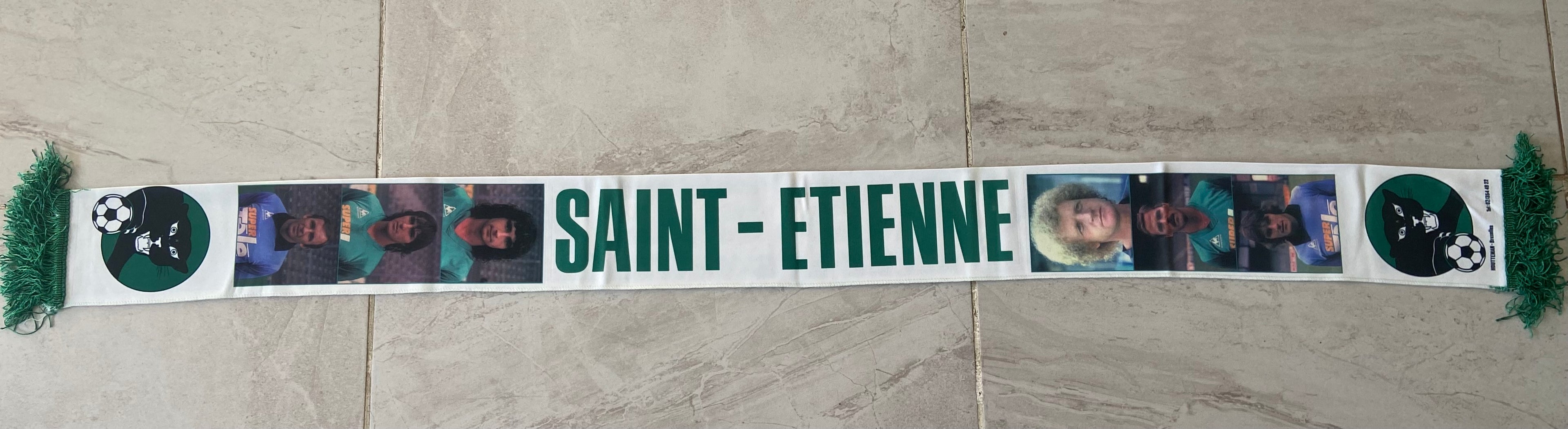 Echarpe de foot Vintage AS Saint-Étienne - ASSE - Années 80 - La Panthère Noire (Neuve Deadstock)