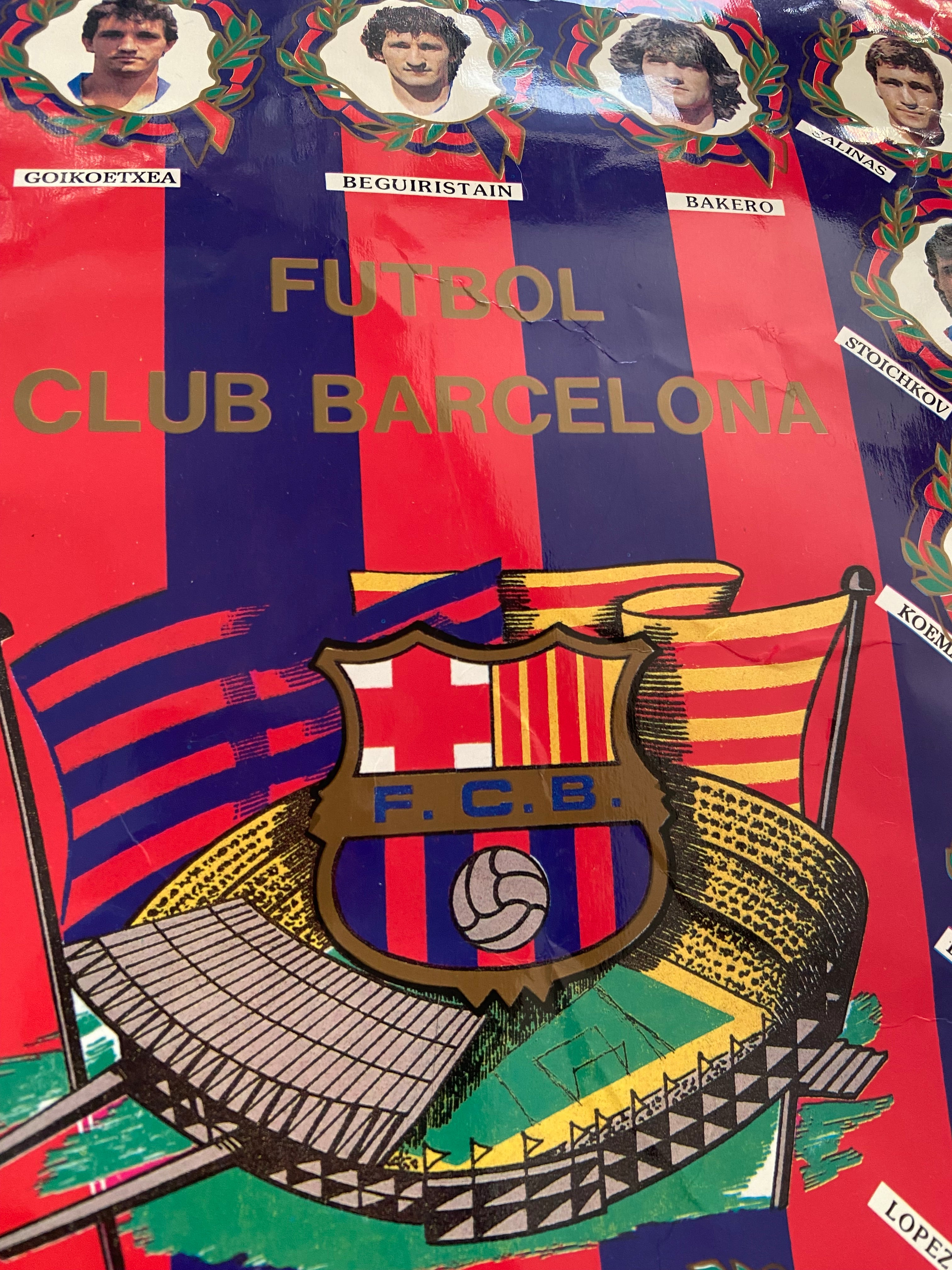 Fanion officiel de foot du FC BARCELONE 1991/1992 – La Dream Team de Cruyff