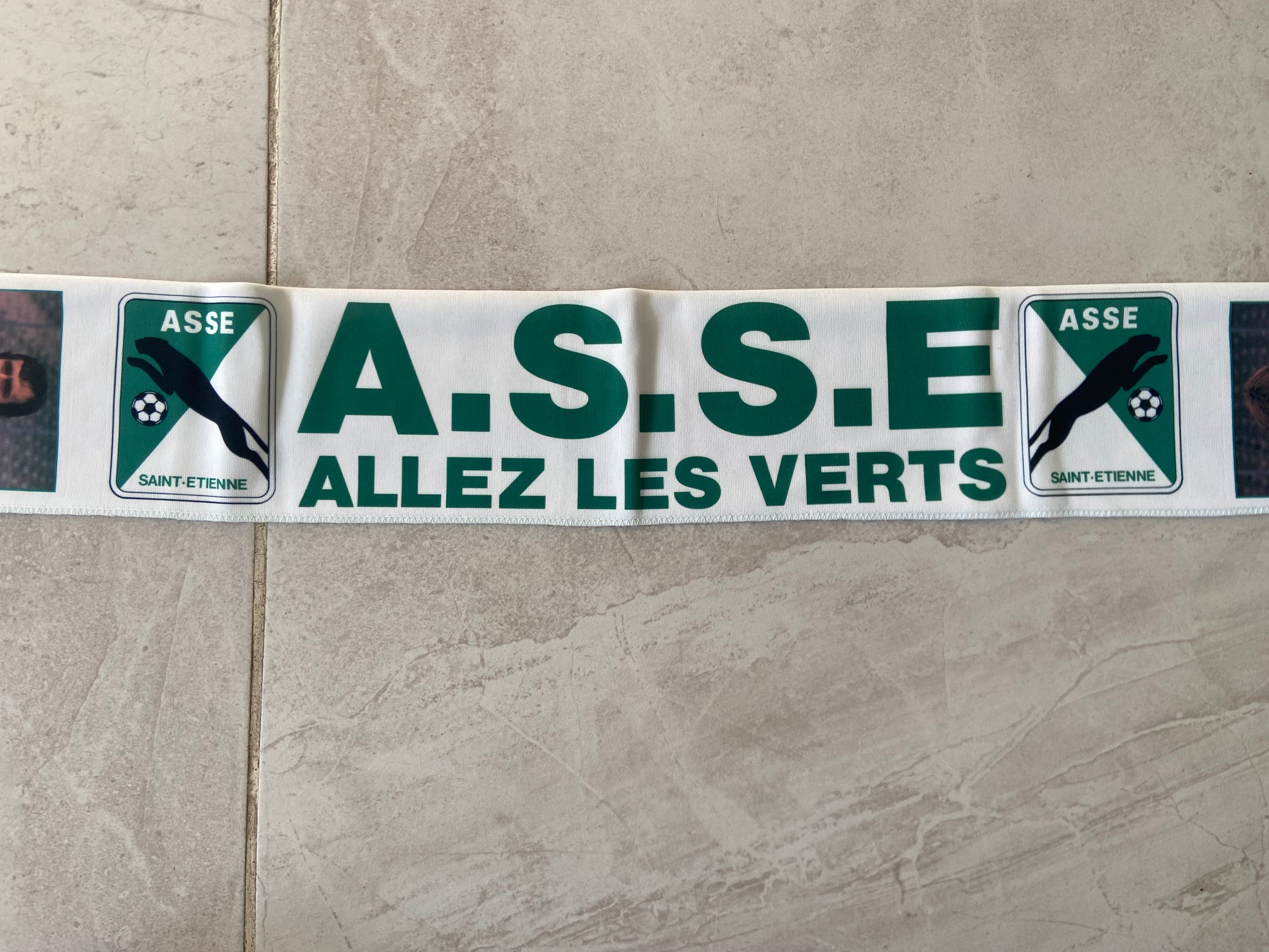Echarpe de foot Vintage AS Saint-Étienne - ASSE - Années 80 - La Panthère Noire (Neuve Deadstock)