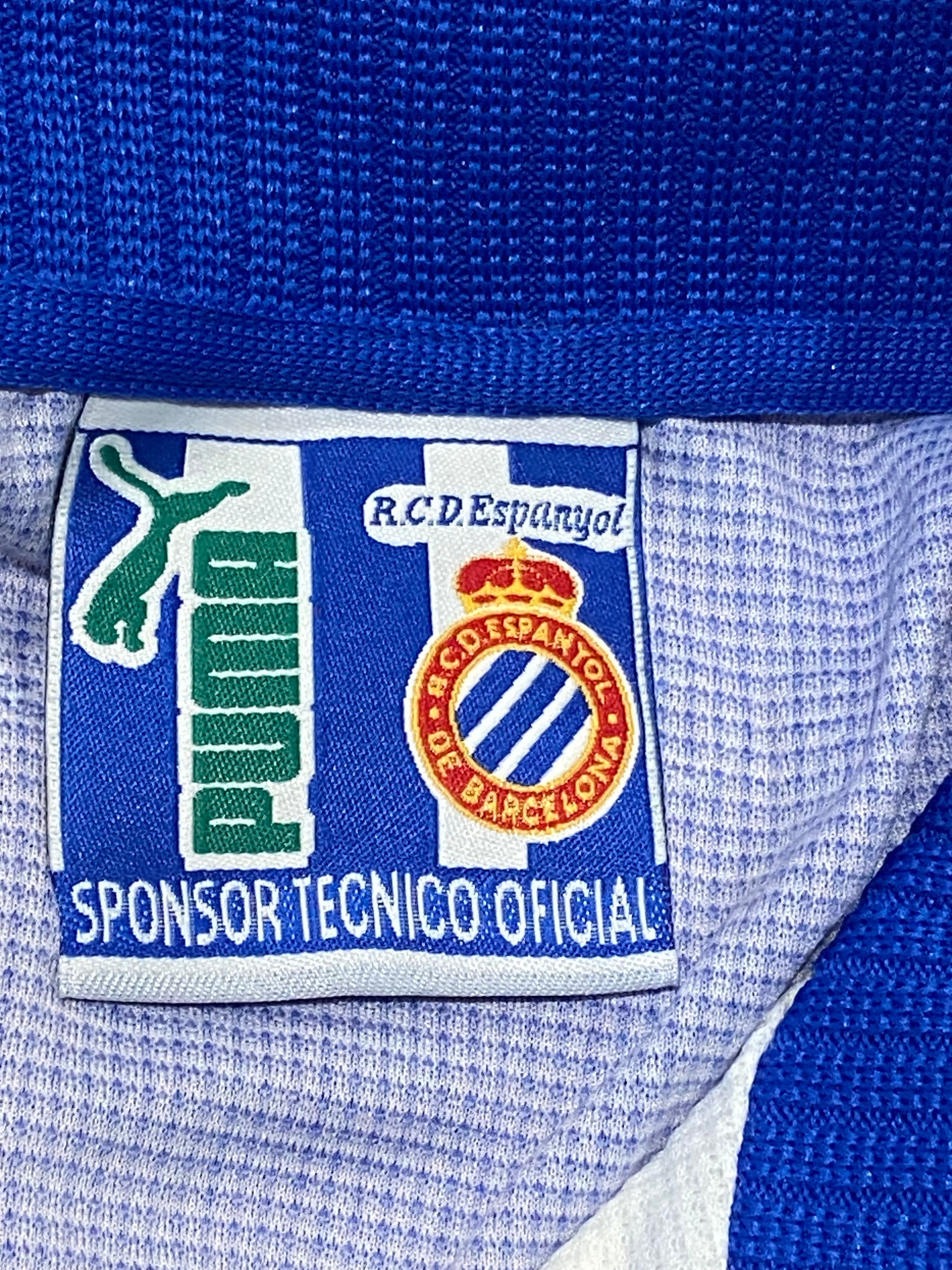 Maillot de foot du RCD Espanyol de Barcelone (porté N.8 CEMBRANOS) saison 1997-98