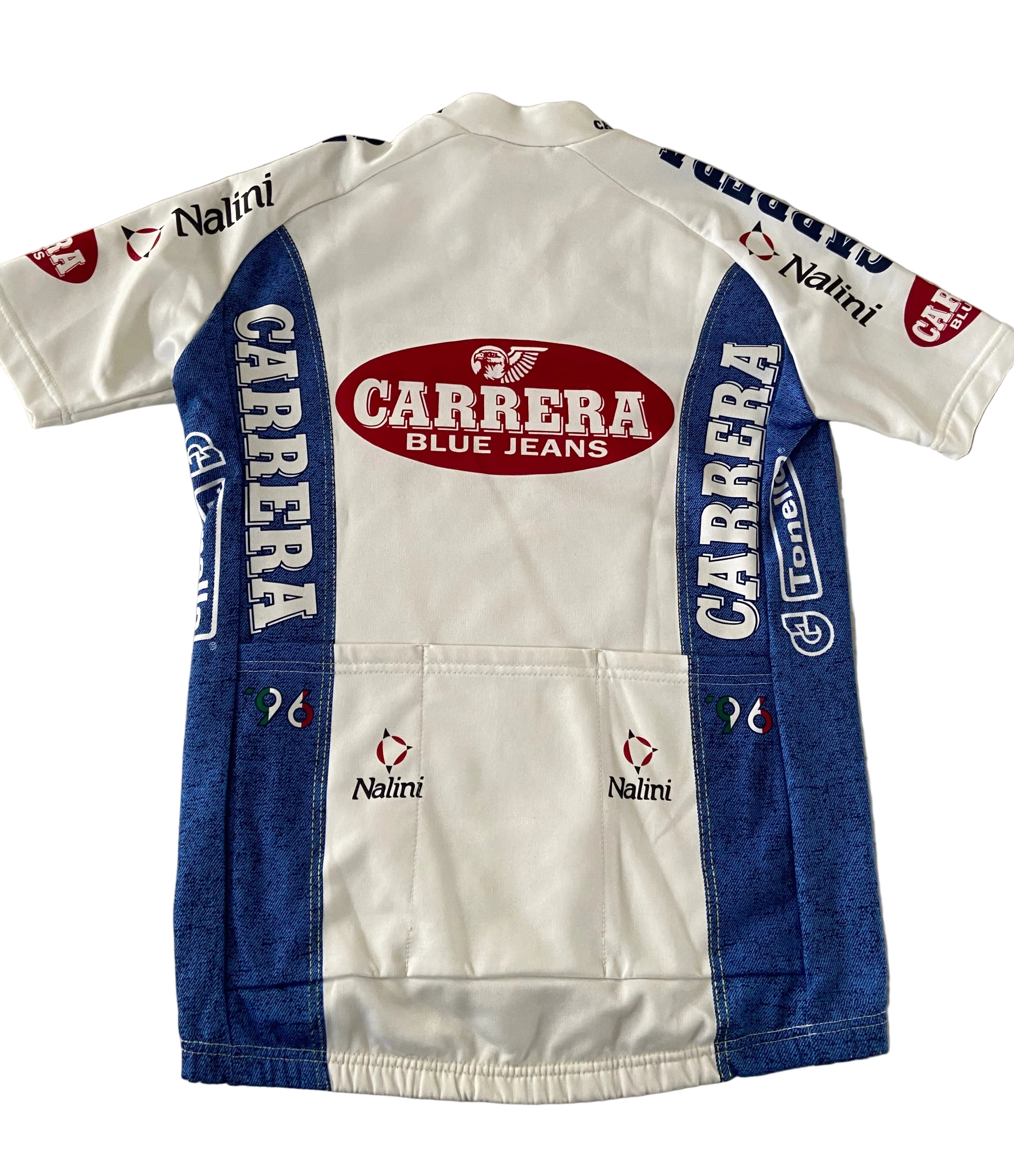 Maillot de cyclisme NALINI de l’équipe CARRERA Blue Jeans (PANTANI) année 1996-97