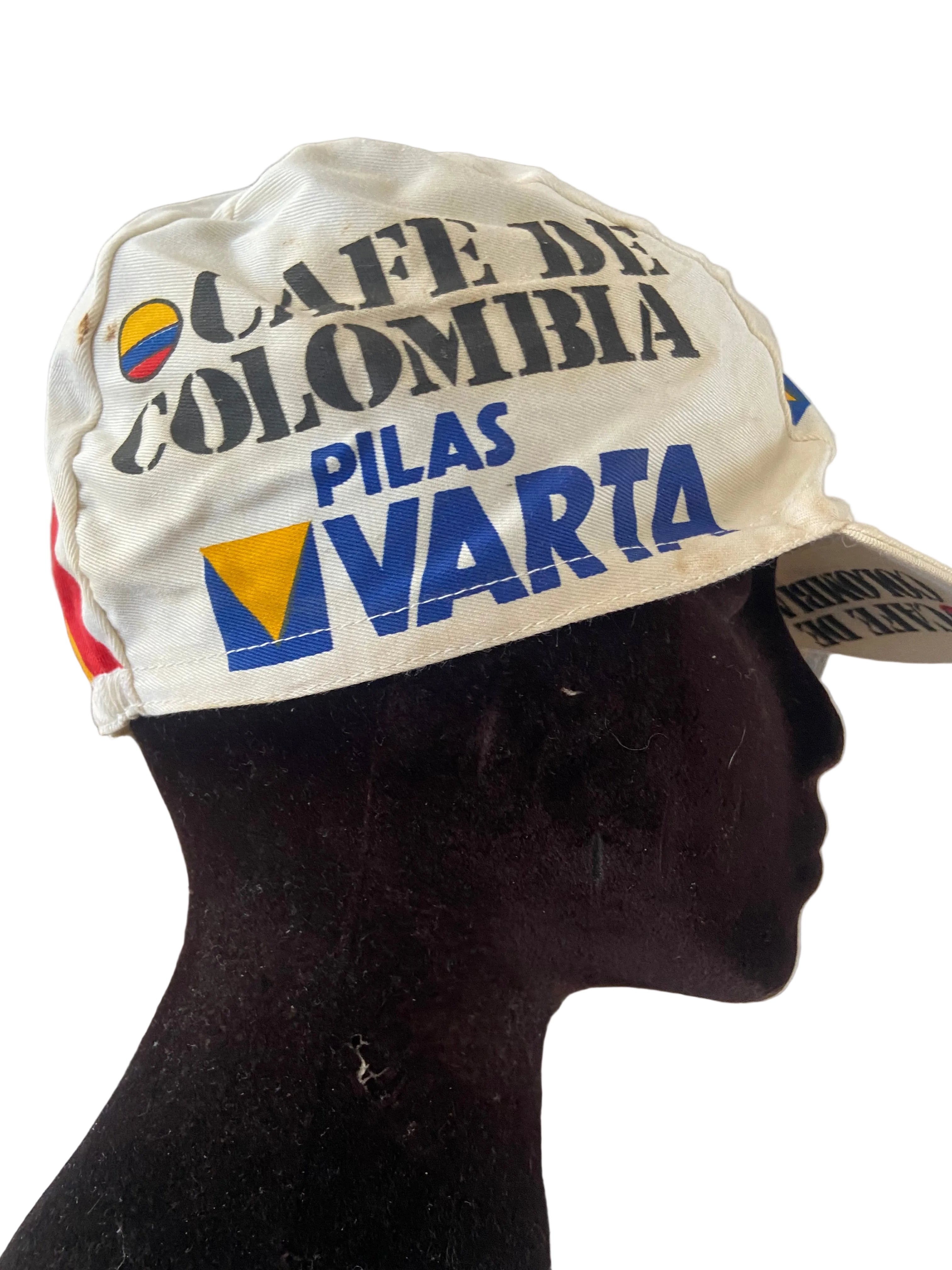 Casquette officielle de Vélo cyclisme de L’équipe Café de Colombia – Époque Luis HERRERA – Made in Colombia – Torralba – année 80 – COLLECTOR