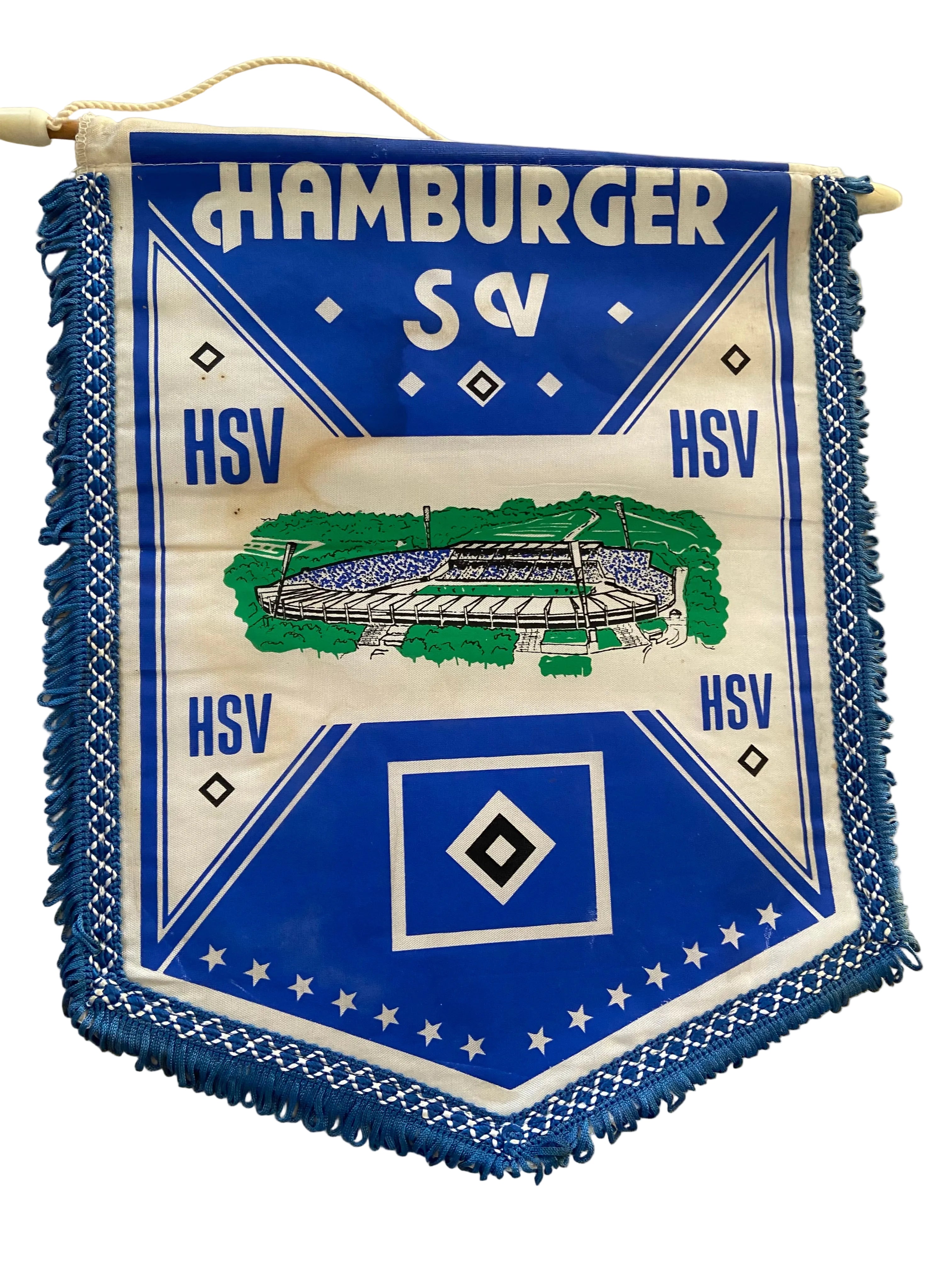 Fanion officiel de foot de l’équipe de HAMBOURG SV (HSV) Collector vintage 1982
