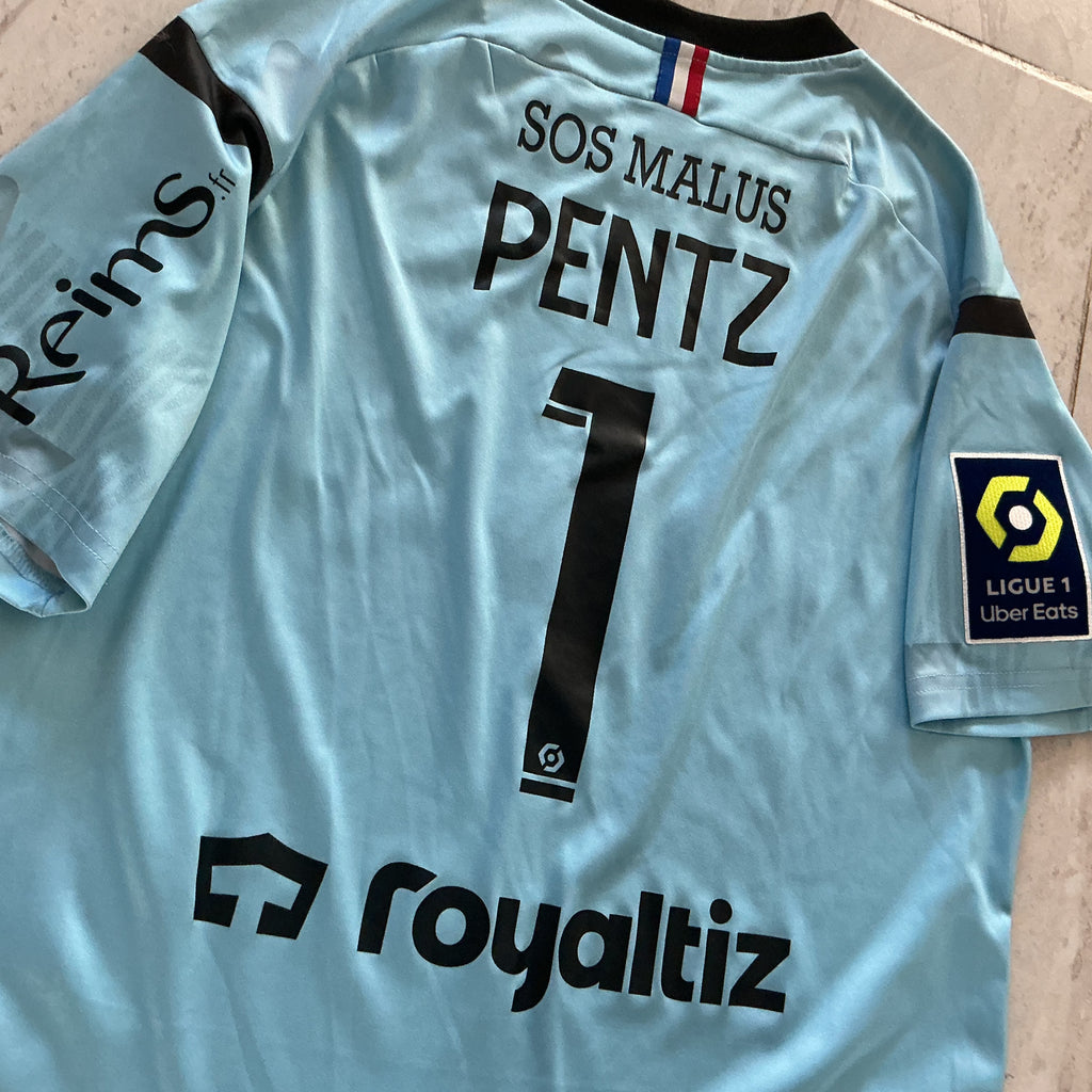 Maillot de foot UMBRO du STADE de REIMS (porté N.1 PENTZ) saison 2024-25 match armistice bleuet de france 11ème journée contre Le HAVRE