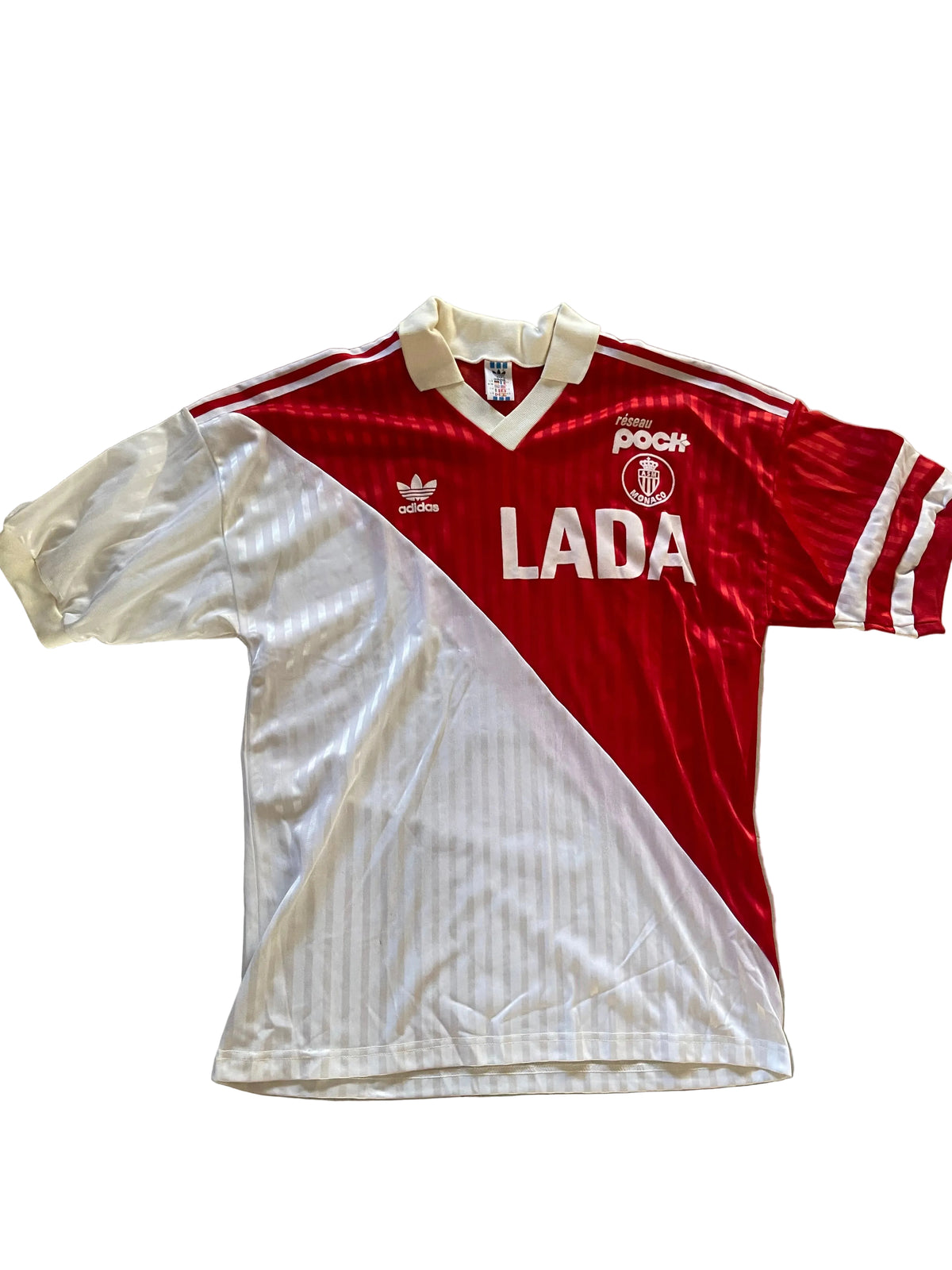 Maillot de foot ADIDAS de l’AS MONACO (porté N.7 BARROS) saison 1990-91
