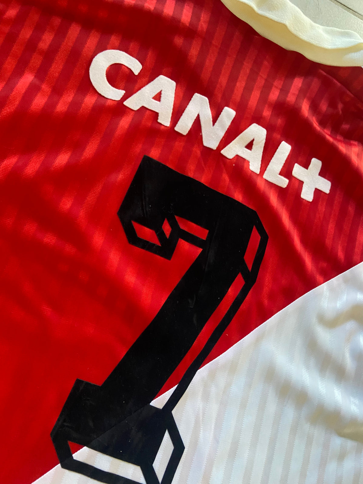 Maillot de foot ADIDAS de l’AS MONACO (porté N.7 BARROS) saison 1990-91