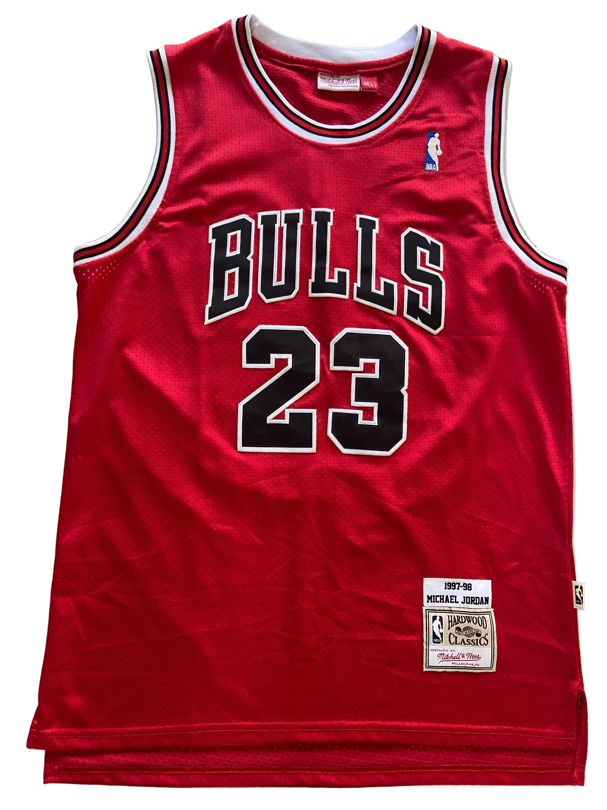 Maillot MITCHELL & NESS de BASKET-BALL de l’équipe des CHICAGO BULLS (N.23 JORDAN) année 1997-98